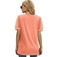 thumbnail image 5 of Womens Summer Tops V Neck T Shirts Swiss Dot Puff Sleeve Tops Loose Casual Tshirts, 5 of 5