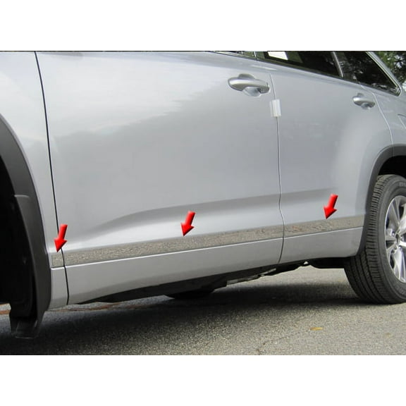 Stainless Rocker Panel Trim 6Pc Fits 2014-2019 Toyota Highlander TH14110 QAA