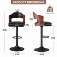 thumbnail image 6 of MOONMISS Swivel Bar Stools Set of 2, Wooden Kitchen Bar Chairs with Back, PU Leather Counter Height Barstools for Kitchen Island,, 6 of 6