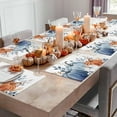 thumbnail image 6 of Fall Thanksgiving Placemats Watercolor Pumpkin Place Mats for Dining Room Dinner Table Autumn Blue Leaves Washable Table Mats Kitchen Decorations Set of 6, 6 of 6