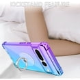 thumbnail image 5 of for Google Pixel 7 Pro Case with [Ring Kickstand Holder] Clear Gradient Soft TPU [Reinforced Corners] Shockproof Protective Phone Case Cover for Google Pixel 7 Pro-Purple Blue, 5 of 12