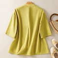 thumbnail image 5 of Kezqiaxn Button Down Shirts for Women Fashion Half Sleeve Crew Neck Summer Tops Business Casual Dressy Blouses, 5 of 9