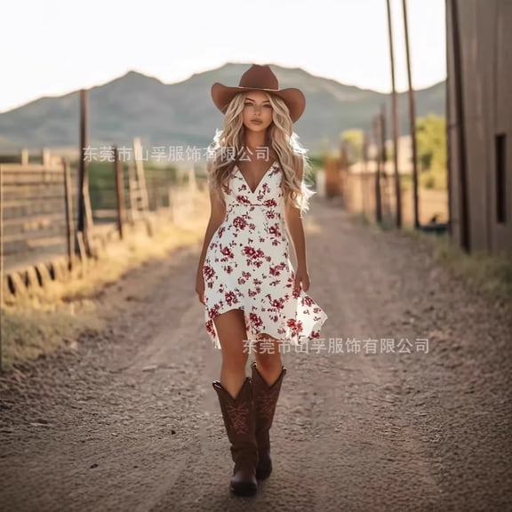 Summer Women's Bohemian Floral Pattern Sundress