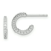 Primal Silver Sterling Silver Rhodium-plated In and Out Cubic Zirconia Hoop Earrings