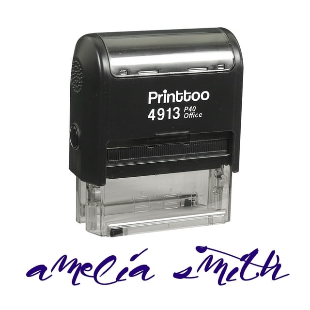Printtoo Personalized Violet Self Inking Custom Favor Stamp Custom Signature Rubber Stamper-58 x 22 mm