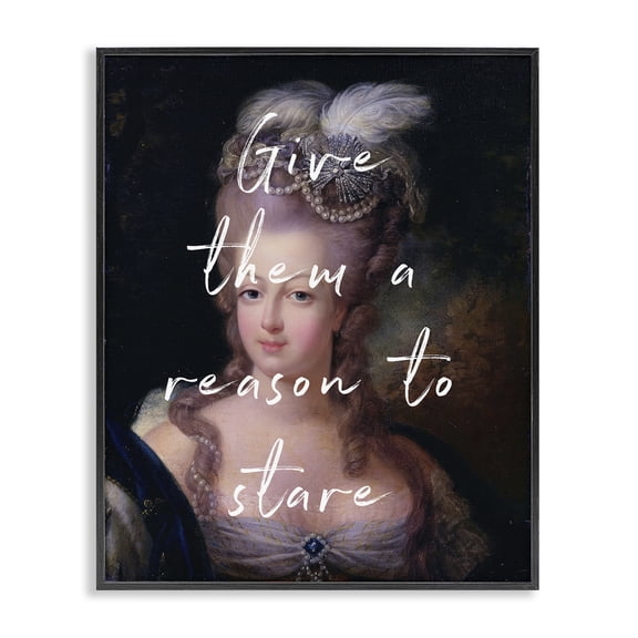 Stupell Industries Victorian Give Them A Reason To Stare Black Framed Giclee Art, 11 x 14, by Tina LeCour