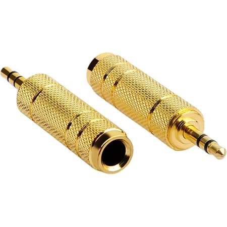 1/4 to 3.5mm Adapter, 1/8 to 1/4 Headphone Adapter Male to Female Connector, 6.35mm to 3.5mm Auxiliary Audio Adapter, 2 Pack