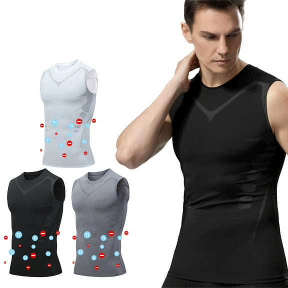 UVEASISHA Mens Compression Shirts Sleeveless Quick Dry Workout T-Shirt Slim Fit Casual Summer Muscle Tank Tops Athletic Running Shirts Gray XL