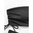 thumbnail image 3 of Trajes de baño bandeau de 2 piezas para mujer Conjunto de bikini acanalado con lazos laterales M, 3 of 4