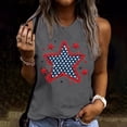 thumbnail image 2 of Afelkas Women's Patriotic Star Tank Tops USA Polka Dot Graphic Sleeveless Shirts Black Summer Casual Crewneck Tee for 4th of July Holiday Gray,L, 2 of 4
