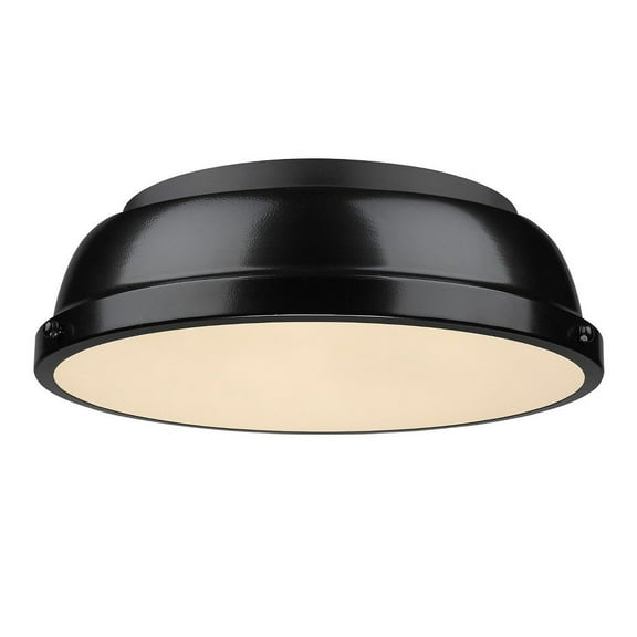 2 Light Flush Mount in Classic Style 4.25 inches High By 14 inches Wide-Matte Black Finish-Black  Shade Color Bailey Street Home 170-Bel-4159394