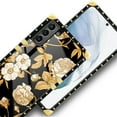 thumbnail image 4 of FKBRCL4U Compatible with Samsung Galaxy S21 Case, Blooming Rose Golden Flower Luxury Golden Decoration for Girl Women Soft TPU Shockproof Protective Hard PC Back, 4 of 7