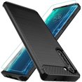 thumbnail image 1 of wonima11 Osophter for Moto Edge 5G Case with Screen Protector Shock-Absorption Flexible TPU Rubber Protective Cell Phone Cover for Motorola Moto Edge 5G(Black), 1 of 1