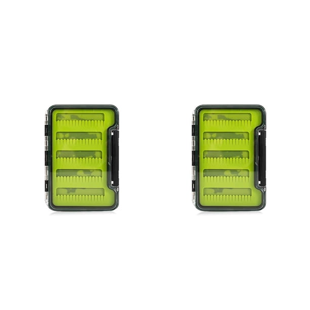 Eigraketly Caja de pesca con mosca portátil a prueba de golpes revestimiento de silicona sellado cajas impermeables anzuelo de cebo caja de Type2 NO2