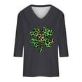 thumbnail image 4 of Meichang St Patricks Day Shirts for Women V Neck 3/4 Length Sleeve Women Tops Shamrock Graphic Tees Crew Neck Casual Irish Tops, 4 of 5