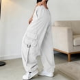 thumbnail image 6 of Lmueinov Women's 90s Retro Parachute Cargo Pants Elastic Waist D string Multi Pockets Baggy Wide Leg Streetwear Casual Hiking Jogger Pants, S-XXL, 6 of 7