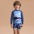 thumbnail image 3 of GYRATEDREAM Boys Two Piece Rash Guard Swimsuits Long Sleeve Rash Guard and Swim Trunks Outfit Set Toddler to Little Kid,Size 7-8 Years, 3 of 8