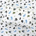thumbnail image 7 of Ocean Blue Whale Ships Sail Monkey Island 3 Piece White Cotton Toddler Sheet Set, 7 of 7
