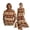 Aztec Southwest American Tribal, variant on Pink Palm Leaves Print Cotton Linen Couple Matching Outfits Women's Dress with Pockets Men's Short Sleeve Button Up Shirt, Beach Vacation Dress Couples Matching Outfits, Size 3XL