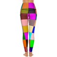 thumbnail image 3 of Color Block Yoga Pants Sexy Checkerboard Design Leggings Push Up Work Out Leggins Female Retro Stretch Sports Tights, 3 of 4