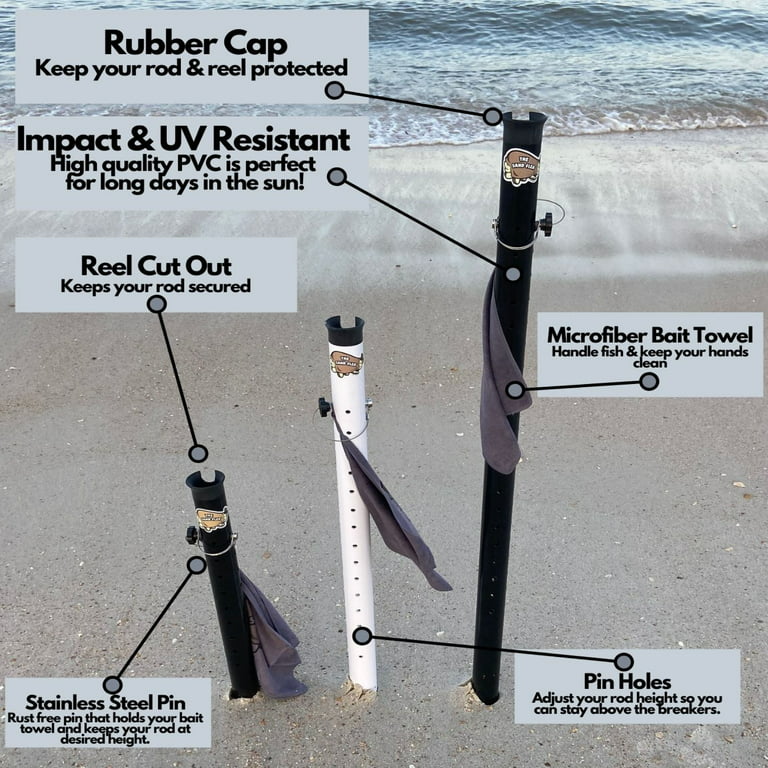 Sand Flea Surf Fishing Rod Holder Beach Sand Spike with Microfiber