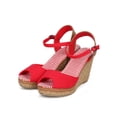 thumbnail image 5 of Refresh CG87 Women Canvas Fabric Peep Toe Ankle Strap Espadrille Wedge, 5 of 5
