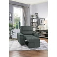 thumbnail image 2 of Pemberly Row Microfiber Accent Chair with Pull Out Ottoman in Gray, 2 of 6
