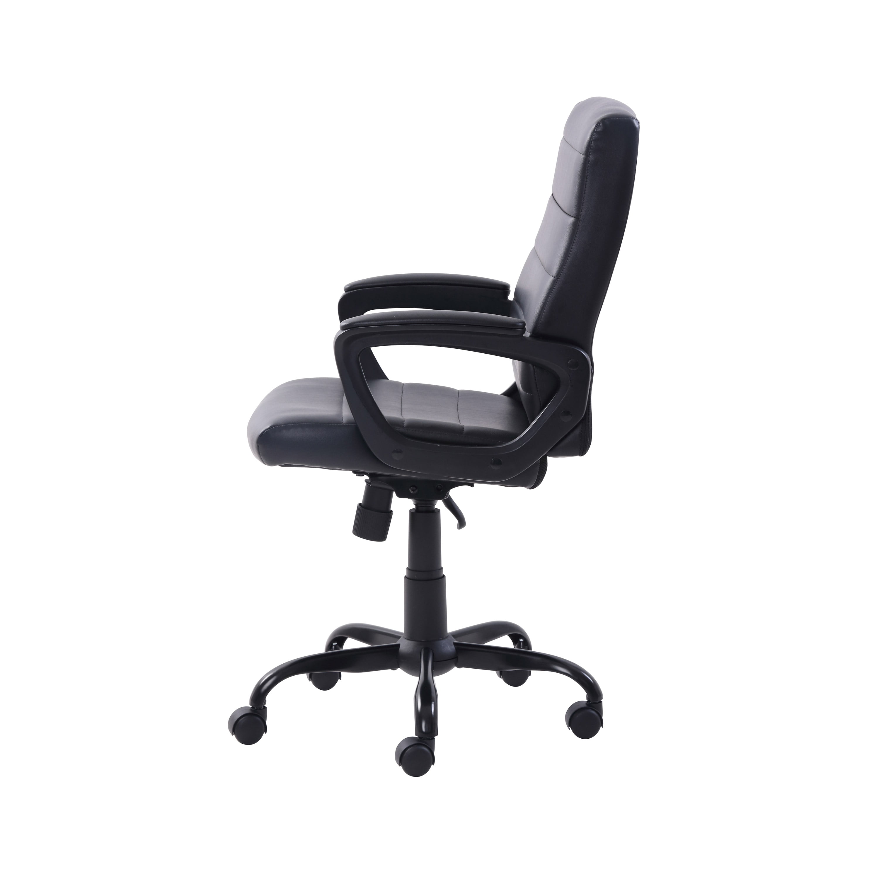 Mainstays Bonded Leather Mid Back Manager s Office Chair Black