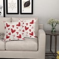thumbnail image 6 of Valentines Day Pillow Covers 18x18 Inch Red Pink Heart Cotton Linen Decorative Throw Pillow Case Valentine's Day Cushion Cover Set of 2 Home Decor for Bedroom Sofa Living Room Couch Chair, 6 of 6