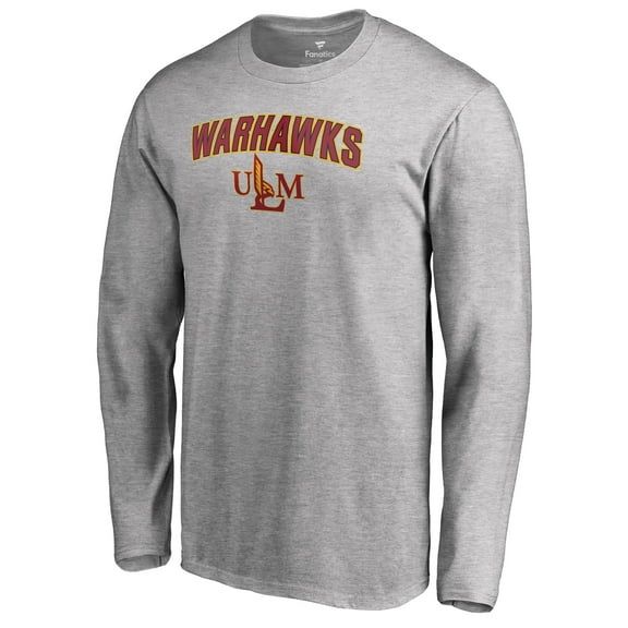 Men's Ash ULM Warhawks Proud Mascot Long Sleeve T-Shirt
