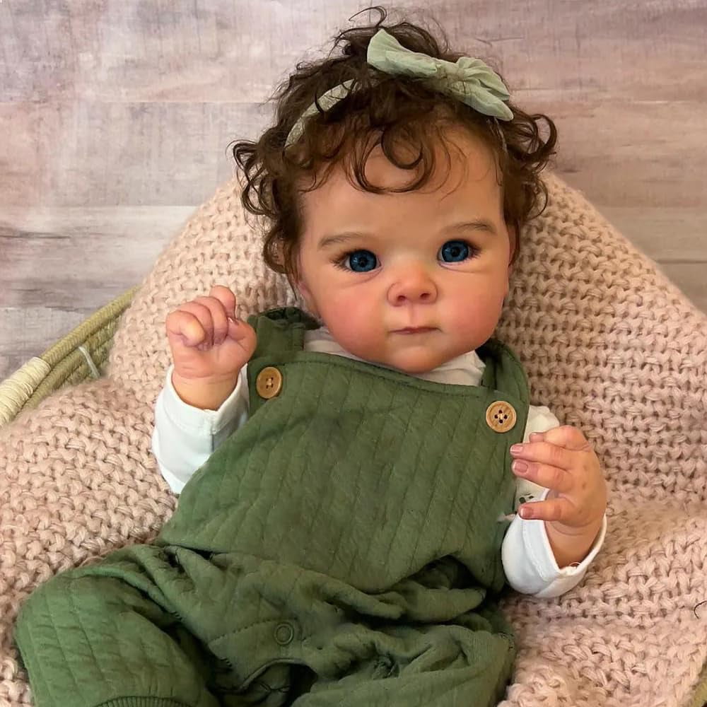iCradle Lifelike 18 Inch 45cm Reborn Baby Dolls Girl That Look Real Looking Handmade Realistic Newborn Baby Dolls Soft Cloth Body Blue Eyes Toy for Age 3+ Ideal for Birthday Xmas Gift