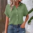 thumbnail image 6 of Blouses for Women Womens Tops Pleated Double Layer Chiffon Style Short Sleeve Relaxed Fit Everyday Office Daily Outfit Shirt, 6 of 6