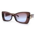 thumbnail image 4 of Womens Bow Tie Shape Beveled Thick Plastic Mod Designer Fashion Sunglasses Brown - Burgundy Blue, 4 of 6