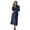 Navy, variant on UJNDER Soft Flannel Hooded Bathrobe for Long Loungewear with Belt Cozy Winter Kimono Robe and Sleepwear Garment Robes for Women XL