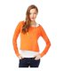 thumbnail image 1 of Aeropostale - Playera básica con hombros descubiertos de leopardo para mujer, naranja, grande, 1 of 2