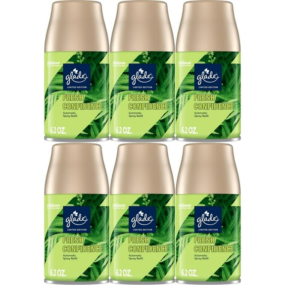 Glade Automatic Spray Refill Fresh Confidence Scent Air Freshener Home-Bath 6pk
