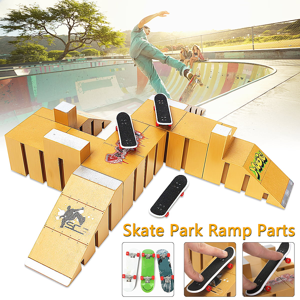 Ultimate Skate Park Ramp Parts Tech Deck Ramps Fingerboard Finger Board Toys