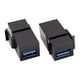 thumbnail image 1 of USB 3.0 Keystone Jack inserta adaptador de conector hembra a hembra (negro), 1 of 7