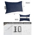 thumbnail image 3 of Pack of 2 Outdoor Lumbar Pillow Covers 11x16 Inch, Navy Blue White Geometric Waterproof Throw Pillow Covers Set, Modern Herringbone Abstract Art Decorative Cushion Cases for Patio Porch Car, 3 of 7