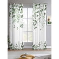 thumbnail image 2 of Sage Green Leaves Sheer Curtains 84 Inch Length 2 Panels Set for Living Room/Bedroom, Summer Botanical Kitchen Curtains with Grommet Semi-Sheer Curtains Drapes Voile Window Treatments 42"x84"x2, 2 of 7