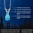thumbnail image 2 of Gem Stone King 14K White Gold Swiss Blue Topaz Pendant Necklace for Women | 1.01 Cttw | Gemstone November Birthstone | Pear Shape 8X5MM | With 18 inch Chain, 2 of 6