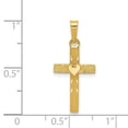 thumbnail image 2 of FJC Finejewelers 14 kt Yellow Gold Small Hollow Cross Charm 24 x 11 mm, 2 of 6