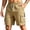 Khaki, variant on Sheghy Work Pants for Men 100%Cotton Men's Solid Color Casual Sports Elastic Waist Drawstring Pocket Cargo Shorts