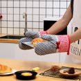 thumbnail image 4 of YSTIANN 1 Pair PairHeat Resistant Oven Gloves Cotton Lined Kitchen BBQ Gloves for Grilling, Baking Microwave AZ78-3225, 4 of 7