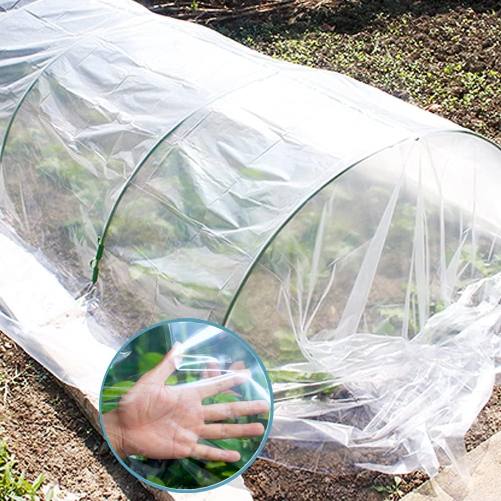 TOPCHANCES Greenhouse Plastic Film Sheeting Cover, Clear Garden Polyethylene Film, Green House Hoop Supply Farm Plastic Cover for Greenhouse Plants, 6.5' x 19.7'