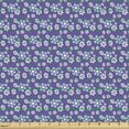 thumbnail image 2 of Ambesonne Romantic Fabric by the Yard Upholstery, Mini Retro Flower Blossoms, 1 Yard, Blue Violet and White, 2 of 5