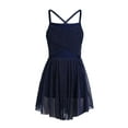 thumbnail image 1 of iEFiEL Kids Girls Glittery Lyrical Ballet Dance Biketard Dress Latin Skater Costume Navy Blue 4, 1 of 7