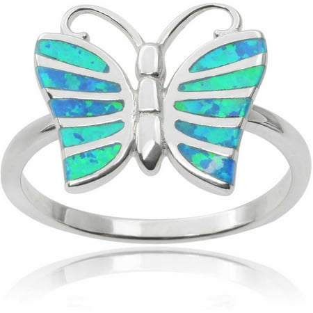 Brinley Co. Women's Opal Sterling Silver Butterfly Fashion Ring