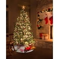 thumbnail image 5 of Pink Christmas Christmas Tree Skirt 48 Inches Large Christmas Skirt Tree, Pink Santa Winter Snowflake Botanical Rustic Burlap Tree Skirt Christmas Decorations for Fireplace Party Indoor Outdoor, 5 of 7