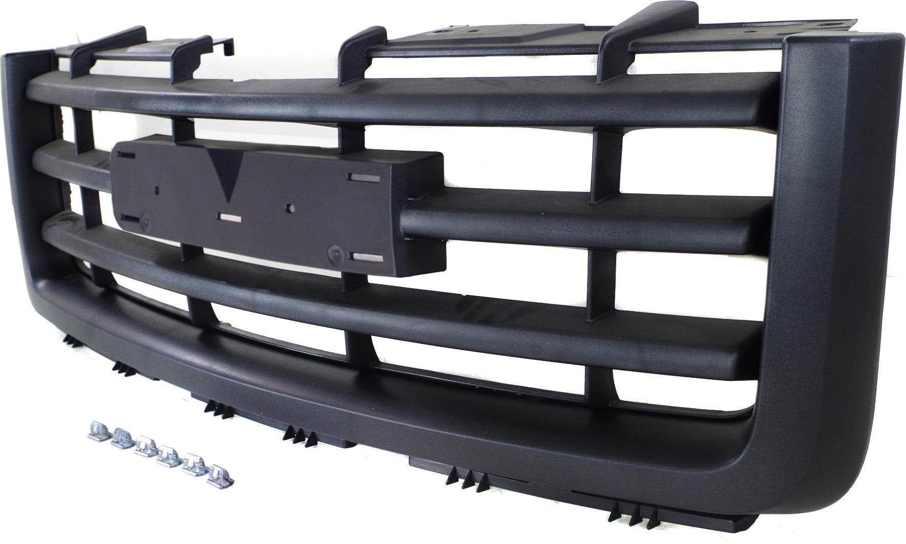 Grille Assembly Compatible With 2007-2013 GMC Sierra 1500 Textured Black Shell and Insert